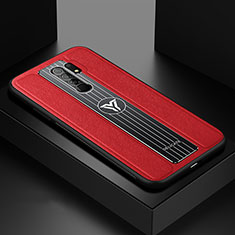 Funda Silicona Goma de Cuero Carcasa FL2 para Xiaomi Redmi 9 Rojo