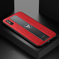 Funda Silicona Goma de Cuero Carcasa FL2 para Xiaomi Redmi 9AT Rojo