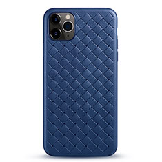 Funda Silicona Goma de Cuero Carcasa G01 para Apple iPhone 11 Pro Max Azul