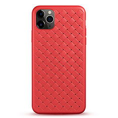 Funda Silicona Goma de Cuero Carcasa G01 para Apple iPhone 11 Pro Rojo