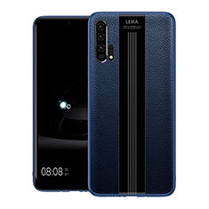 Funda Silicona Goma de Cuero Carcasa H01 para Huawei Honor 20 Pro Azul