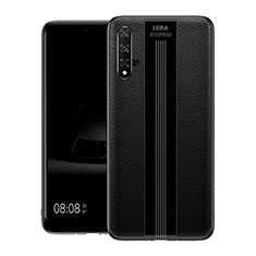 Funda Silicona Goma de Cuero Carcasa H01 para Huawei Honor 20S Negro