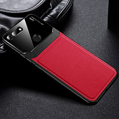 Funda Silicona Goma de Cuero Carcasa H01 para Huawei Honor View 20 Rojo
