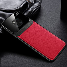 Funda Silicona Goma de Cuero Carcasa H01 para Huawei Mate 20 Pro Rojo