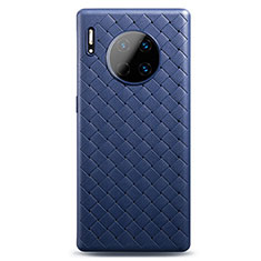 Funda Silicona Goma de Cuero Carcasa H01 para Huawei Mate 30 5G Azul