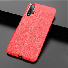 Funda Silicona Goma de Cuero Carcasa H01 para Huawei Nova 5 Pro Rojo