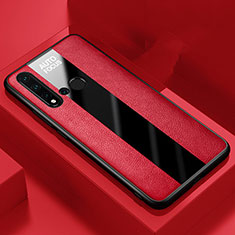 Funda Silicona Goma de Cuero Carcasa H01 para Huawei Nova 5i Rojo