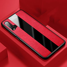 Funda Silicona Goma de Cuero Carcasa H01 para Huawei Nova 6 5G Rojo