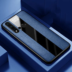 Funda Silicona Goma de Cuero Carcasa H01 para Huawei P20 Lite (2019) Azul
