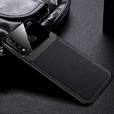 Funda Silicona Goma de Cuero Carcasa H01 para Huawei P30 Lite New Edition Negro