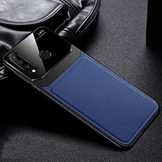 Funda Silicona Goma de Cuero Carcasa H01 para Huawei P30 Lite XL Azul