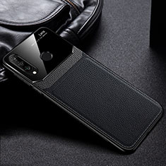 Funda Silicona Goma de Cuero Carcasa H01 para Huawei P30 Lite XL Negro