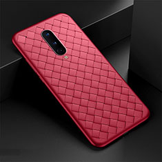 Funda Silicona Goma de Cuero Carcasa H01 para OnePlus 8 Rojo