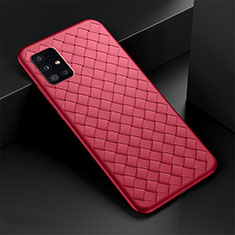 Funda Silicona Goma de Cuero Carcasa H01 para Samsung Galaxy A51 5G Rojo