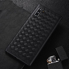 Funda Silicona Goma de Cuero Carcasa H01 para Samsung Galaxy Note 10 5G Negro
