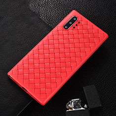 Funda Silicona Goma de Cuero Carcasa H01 para Samsung Galaxy Note 10 Plus 5G Rojo