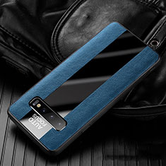 Funda Silicona Goma de Cuero Carcasa H01 para Samsung Galaxy S10 5G Azul