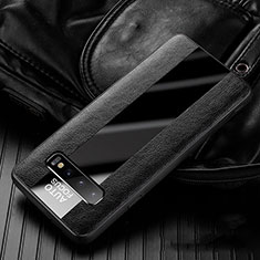 Funda Silicona Goma de Cuero Carcasa H01 para Samsung Galaxy S10 Negro