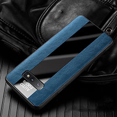 Funda Silicona Goma de Cuero Carcasa H01 para Samsung Galaxy S10e Azul