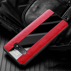 Funda Silicona Goma de Cuero Carcasa H01 para Samsung Galaxy S10e Rojo