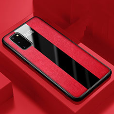 Funda Silicona Goma de Cuero Carcasa H01 para Samsung Galaxy S20 5G Rojo