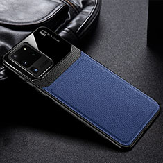 Funda Silicona Goma de Cuero Carcasa H01 para Samsung Galaxy S20 Ultra 5G Azul