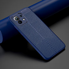 Funda Silicona Goma de Cuero Carcasa H01 para Xiaomi Mi 11 5G Azul
