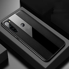 Funda Silicona Goma de Cuero Carcasa H01 para Xiaomi Redmi Note 8 Negro