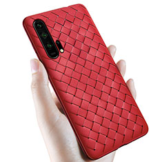 Funda Silicona Goma de Cuero Carcasa H02 para Huawei Honor 20 Pro Rojo