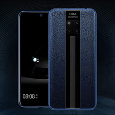 Funda Silicona Goma de Cuero Carcasa H02 para Huawei Mate 20 Pro Azul