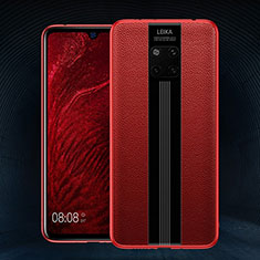 Funda Silicona Goma de Cuero Carcasa H02 para Huawei Mate 20 Pro Rojo