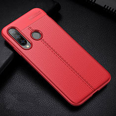 Funda Silicona Goma de Cuero Carcasa H02 para Huawei P30 Lite XL Rojo