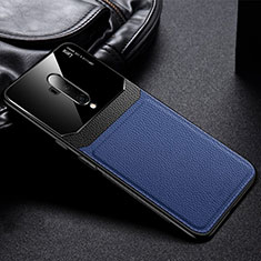 Funda Silicona Goma de Cuero Carcasa H02 para OnePlus 7T Pro Azul