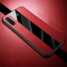 Funda Silicona Goma de Cuero Carcasa H02 para Samsung Galaxy Note 10 5G Rojo