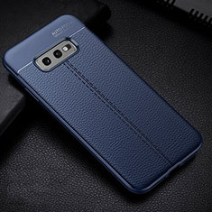 Funda Silicona Goma de Cuero Carcasa H02 para Samsung Galaxy S10e Azul