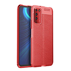 Funda Silicona Goma de Cuero Carcasa H03 para Huawei Honor X10 5G Rojo
