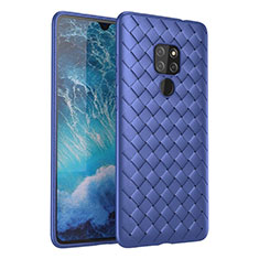 Funda Silicona Goma de Cuero Carcasa H03 para Huawei Mate 20 Azul