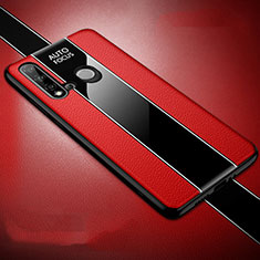 Funda Silicona Goma de Cuero Carcasa H03 para Huawei Nova 5i Rojo