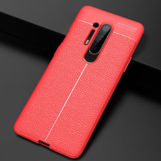 Funda Silicona Goma de Cuero Carcasa H03 para OnePlus 8 Pro Rojo