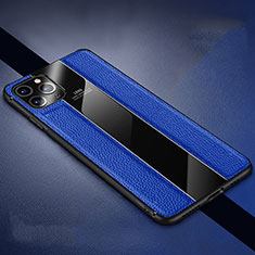 Funda Silicona Goma de Cuero Carcasa H04 para Apple iPhone 11 Pro Max Azul