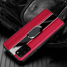 Funda Silicona Goma de Cuero Carcasa H04 para Samsung Galaxy S20 Plus 5G Rojo