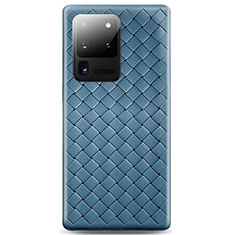 Funda Silicona Goma de Cuero Carcasa H05 para Samsung Galaxy S20 Ultra 5G Azul Cielo