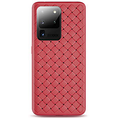 Funda Silicona Goma de Cuero Carcasa H05 para Samsung Galaxy S20 Ultra Rojo