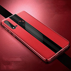 Funda Silicona Goma de Cuero Carcasa H06 para Huawei P20 Lite (2019) Rojo