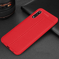 Funda Silicona Goma de Cuero Carcasa H06 para Huawei P20 Rojo