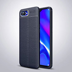 Funda Silicona Goma de Cuero Carcasa H06 para Oppo R17 Neo Azul