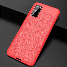 Funda Silicona Goma de Cuero Carcasa H06 para Samsung Galaxy S20 Plus 5G Rojo
