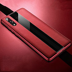 Funda Silicona Goma de Cuero Carcasa H07 para Huawei P20 Rojo