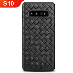 Funda Silicona Goma de Cuero Carcasa L02 para Samsung Galaxy S10 5G Negro