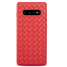 Funda Silicona Goma de Cuero Carcasa L02 para Samsung Galaxy S10 5G Rojo